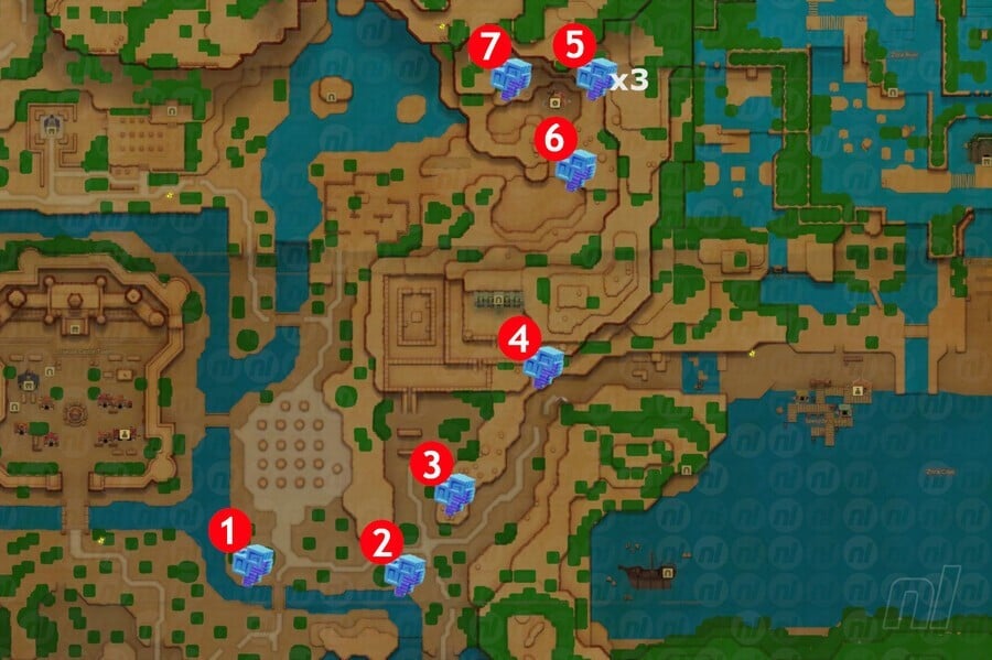 Eastern Hyrule Field Might Crystal Map