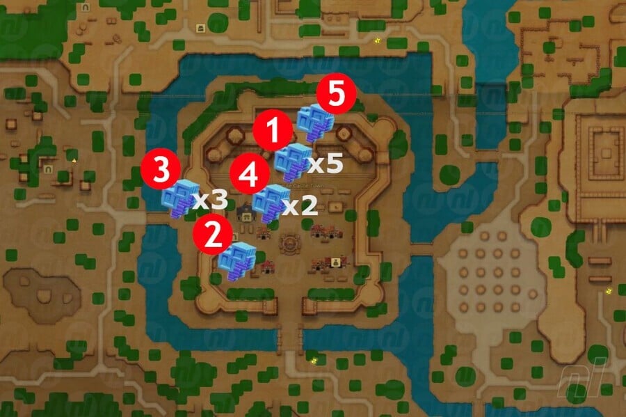 Hyrule Castle Town Might Crystal Map